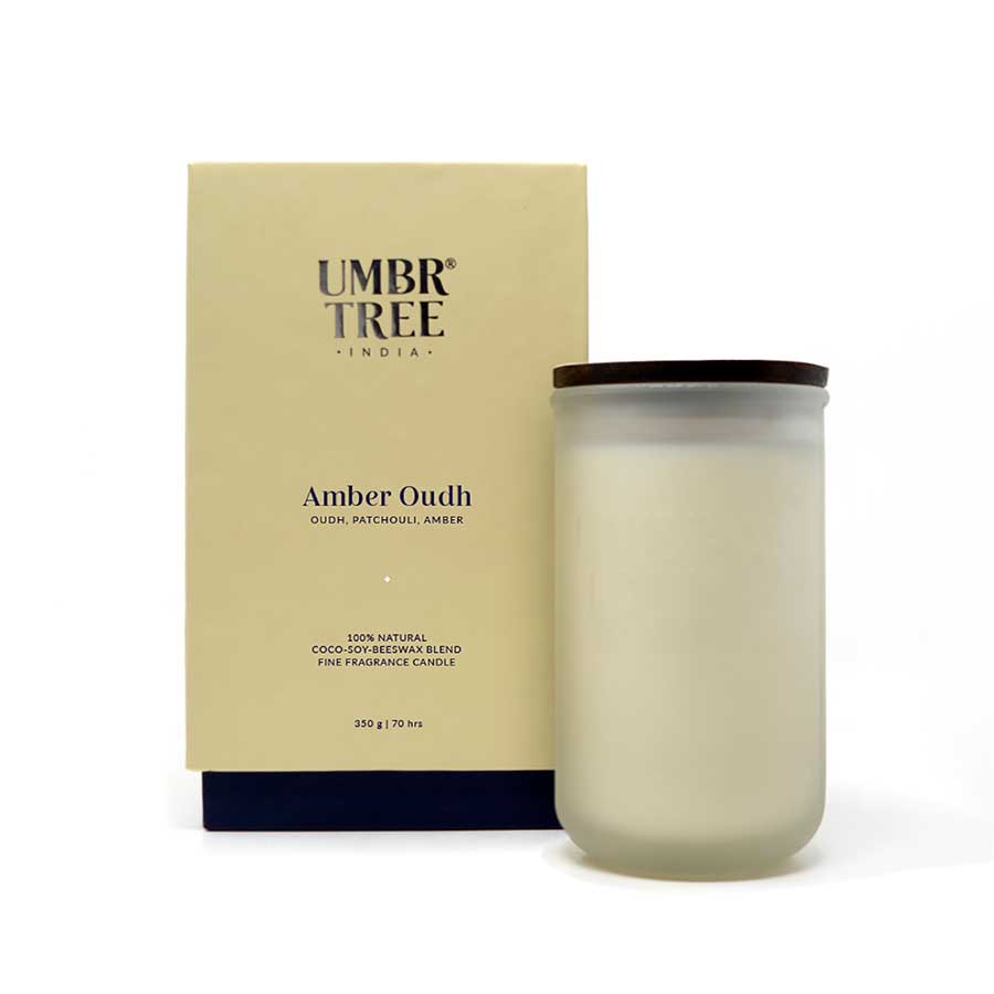 Amber Oudh Organic Fine Fragrance Large Candle 350 gm