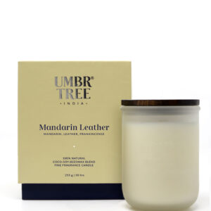 Mandarin Leather Organic Fine Fragrance Candle 255 gm