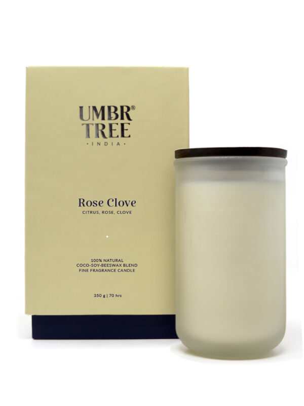 Rose Clove Organic Fine Fragrance Candle Large 350 gm
